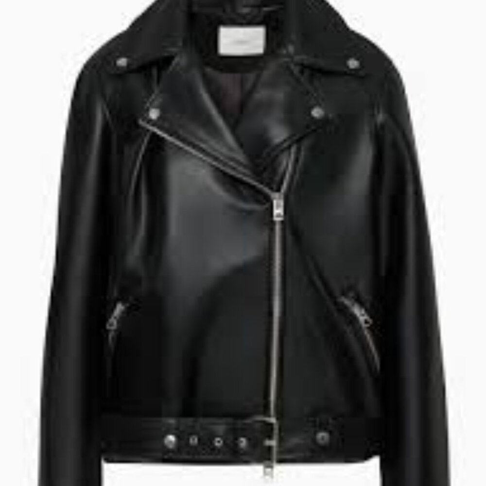 Aritiza Wilfred Lightning Leather Black Jacket